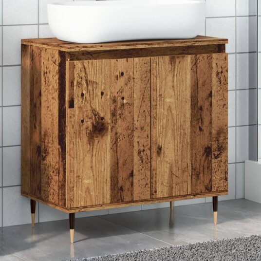 Baderomsskap gammelt tre 58x33x60 cm konstruert tre 8721158444554 Baderomsskap gammelt tre 58x33x60 cm konstruert tre 8721158444554