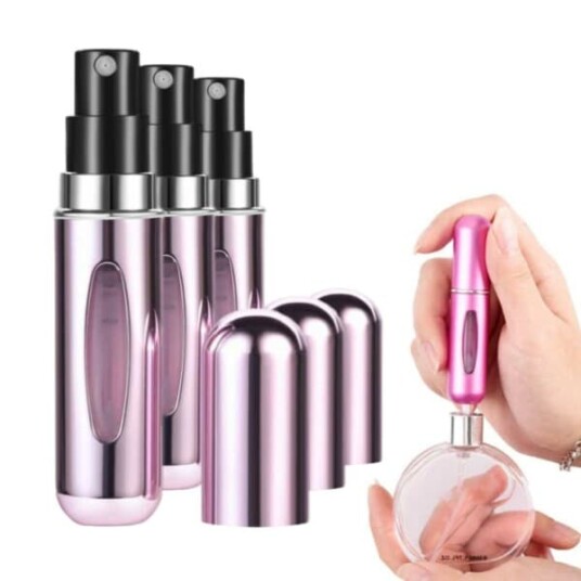 3 -pakke mini påfyllings parfymeflaske påmeldte reisebeholdere 5 ml rosa