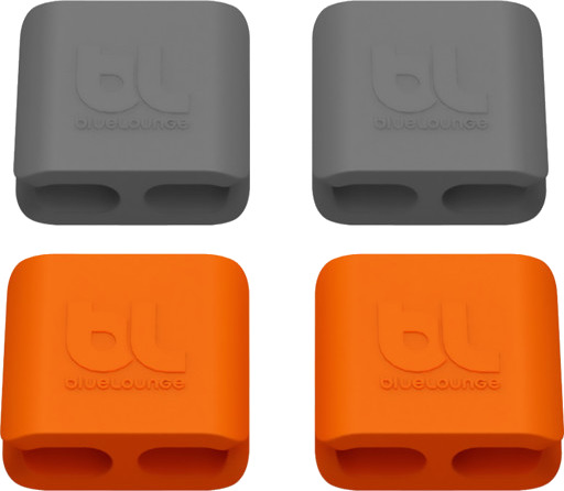 Bluelounge Cableclip kabelklemme Medium grå/orange 6 stk