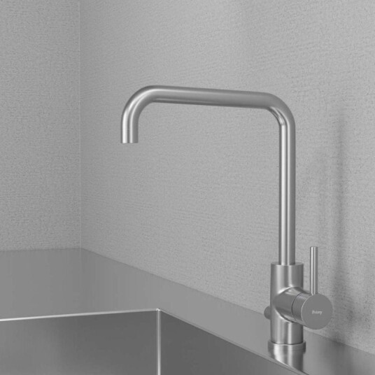 Primy Steel Square Kjøkkenbatteri Med avstengning, Rustfritt stål Primy Steel Square Kjøkkenbatteri Med avstengning, Rustfritt stål