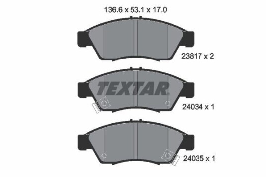 Bremseklosser TEXTAR 2381701 Bremseklosser TEXTAR 2381701