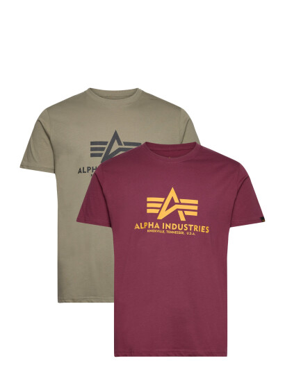 Alpha Industries Basic T Shirt Bl 2 Pack   Burgundy   XXL