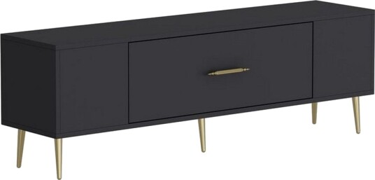 Feynor TV-benk 150 cm - Antrasitt/Gull