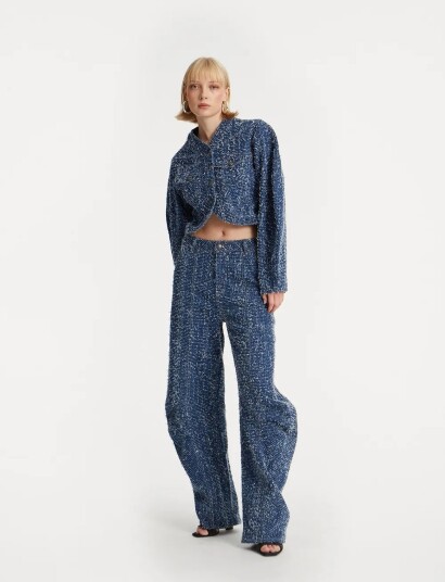 ROTATE Birger Christensen Denim Loose Fit Pants Blue 40 ROTATE Birger Christensen Denim Loose Fit Pants Blue 40