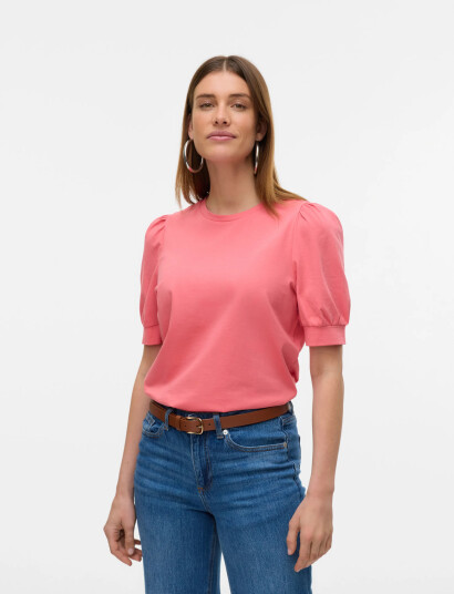 Vero Moda Awkerry 2/4 O Neck Top Noos CoraL