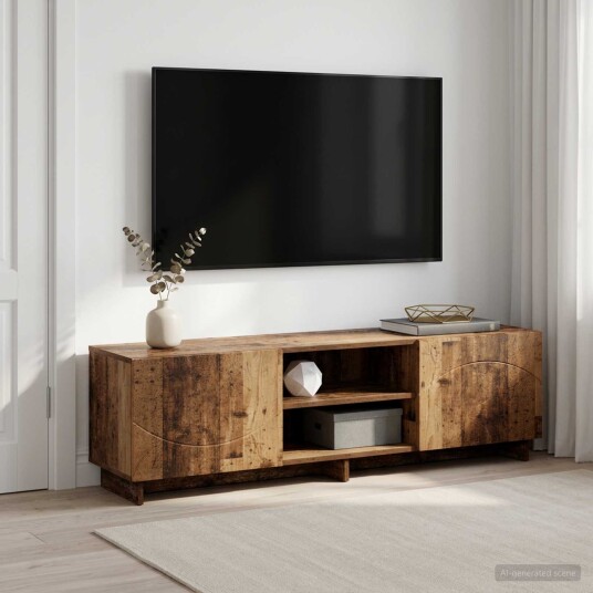vidaXL TV benk 140 x 34.5 x 40 cm Gammelt tre Konstruert tre