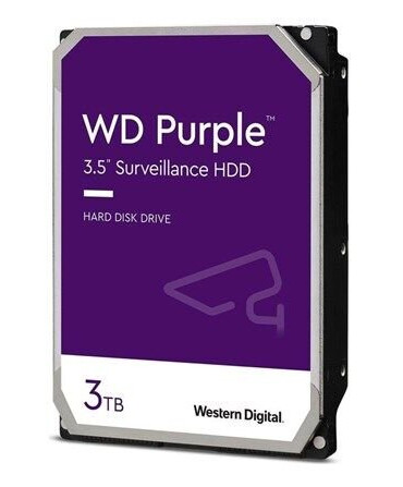 WD Purple 3TB Intern Harddisk med SATA 6Gb/s for Overvåkning 5400RPM 3.5"