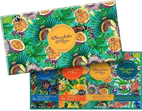 Chocolate and Love Gaveeske Økologisk Rich Dark Orange Pasjonsfrukt og Havsalt Chocolate and Love Gaveeske Økologisk Rich Dark Orange Pasjonsfrukt og Havsalt