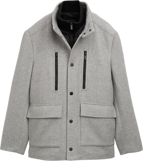 Tom Tailor Wool Jacket With Stand Up Insert Grey M
