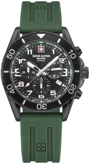 Swiss Alpine Military Herreklokke 7029.9874 Raptor Sort/Gummi Ø42 mm