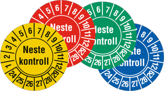 Kontrollmerker - Neste kontroll - flere farger