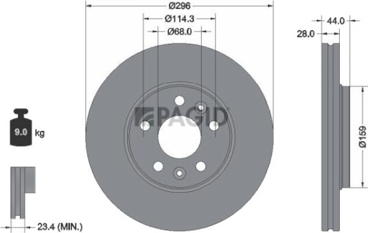 PAGID 55688NC Bremseskive