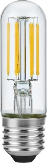 Spl E27 5W dimbar LED rørpære 9,5cm filament 640lm klart glass 2700K Dimbar : Dimbar Kulør : Varm Spl E27 5W dimbar LED rørpære 9,5cm filament 640lm klart glass 2700K Dimbar : Dimbar Kulør : Varm