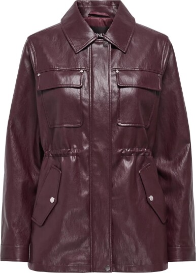 ONLY Onlmini Faux Leath String Jacket Cc Otw   Brown   L
