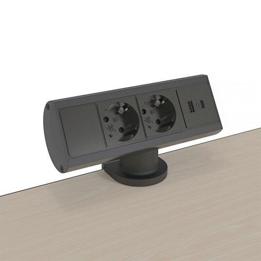 FORMING FUNCTION Axesslin Desk 2xStrøm USB USB-C Sort Klemmefeste 2xSchuko FORMING FUNCTION Axesslin Desk 2xStrøm USB USB-C Sort Klemmefeste 2xSchuko