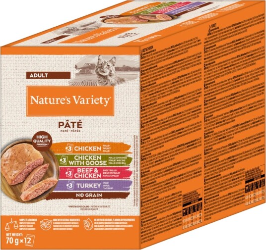 Nature’S Variety Våtfôr Nature'S Variety Original Paté No Grain Blandet Og Gås Og Kylling Kalkun Okse 12 X 70 G