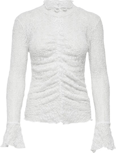 JDY Jdylala L/S High Neck Lace Top Jrs   White   XS