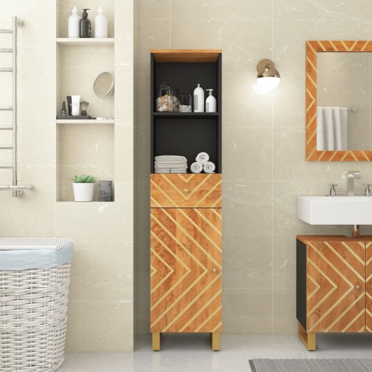 vidaXL TV-benk brun og svart 38x33,5x160 cm heltre mango vidaXL TV-benk brun og svart 38x33,5x160 cm heltre mango