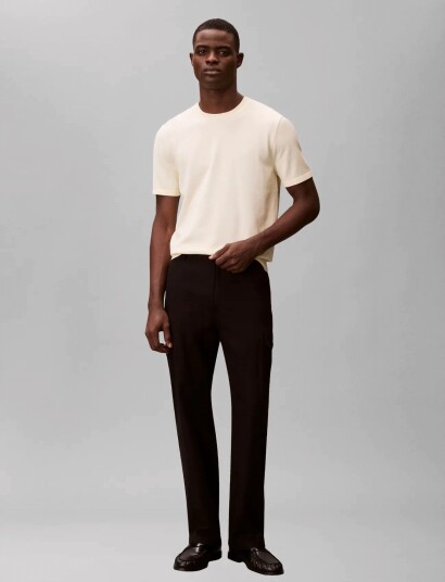 Calvin Klein Ss Supima Cotton Crew 14Gg   Yellow   L