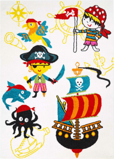 Barneteppe Moda Pirate hvit Størrelse: 140 x 200 cm