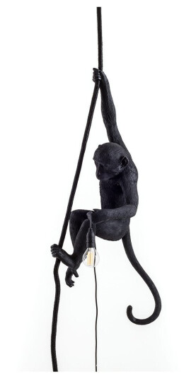 Monkey Med Tau Taklampe Sort Utendørs