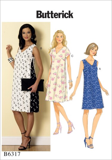Butterick 6317- Kjole A5 (6-8-10-12-14)