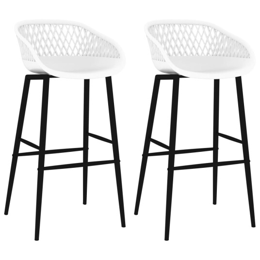vidaXL Barstoler 2 stk hvit vidaXL Barstoler 2 stk hvit