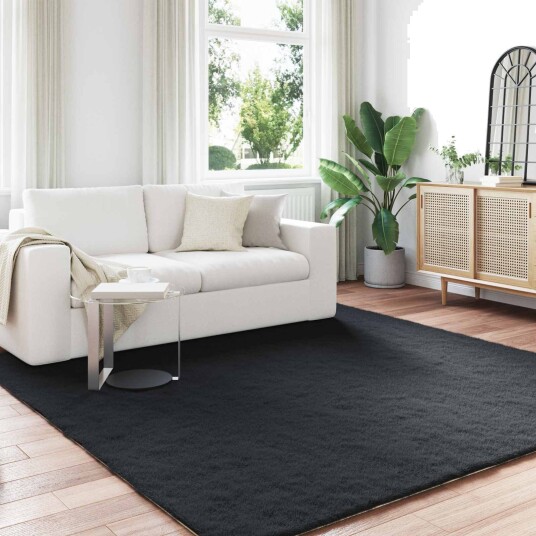 Kunstpels Kanin Teppe Olite Svart 200 x 200 cm Polyester
