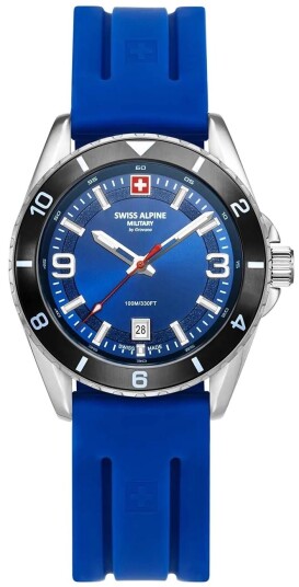 Swiss Alpine Military Herreklokke 7034.1836 Sierra Blå/Gummi Ø42 mm