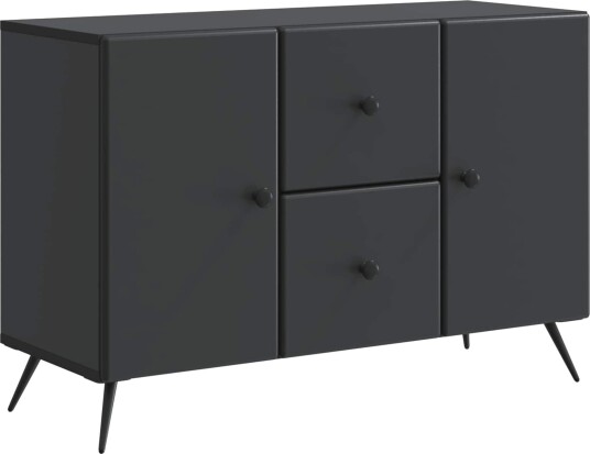 Serviesskap med skuff Svart 89 x 34,5 x 60 cm Konstruert tre