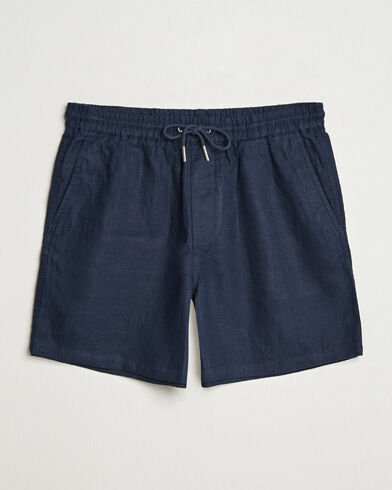 NN07 Gregor Linen Drawstring Shorts Navy Blue NN07 Gregor Linen Drawstring Shorts Navy Blue
