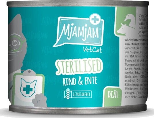 Mjamjam Våtfôr Vetcat Sterilisert Og And Biff 6 X 200 G