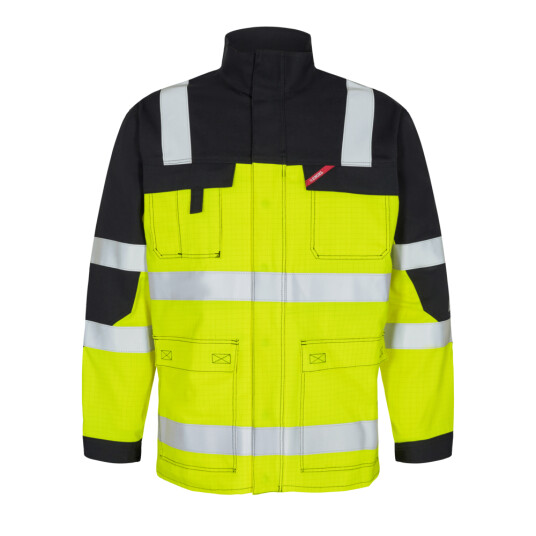 Engel Safety+ EN ISO 20471 Multinorm jakke Hivis Gul/Svart SEW-1235-820-3820 3XL