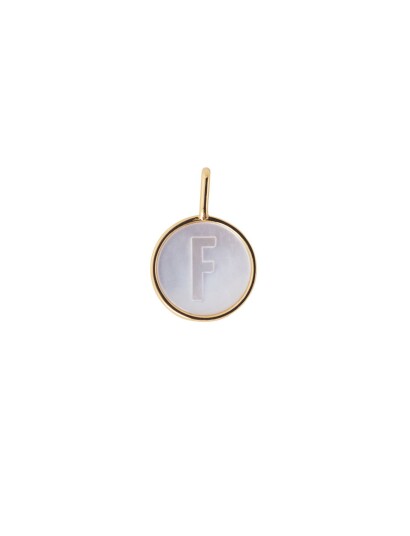 Design Letters Pearl Charm Gold A-Z - Gold - ONE SIZE