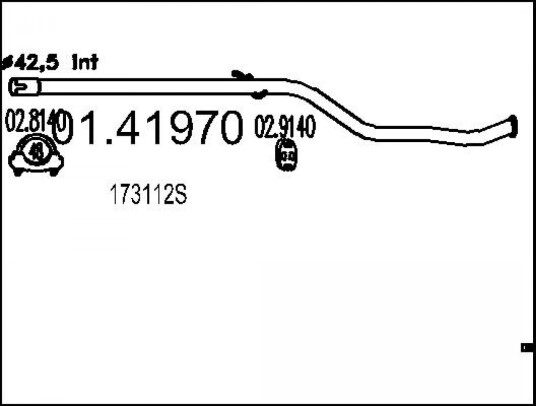 Eksosrør MTS 01.41970 Eksosrør MTS 01.41970