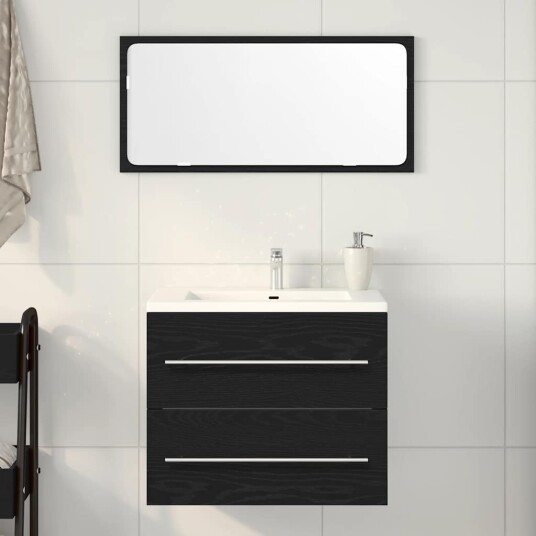 Vidaxl Badeservantskap svart eik 60x38,5x48 cm konstruert tre 862028