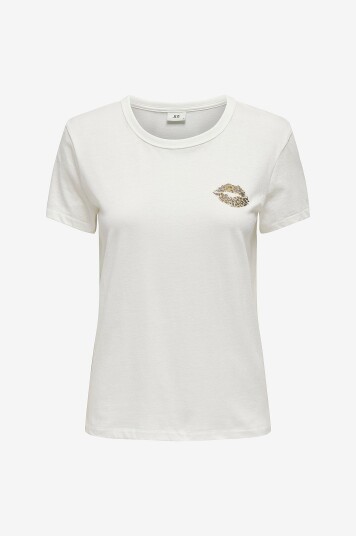 JDY - Topp jdyMichigan Life S/S Print Top Jrs - Hvit