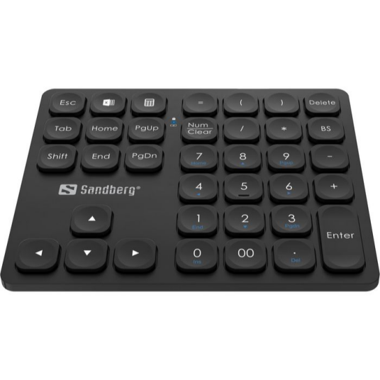 Sandberg Trådløs Numerisk Tastatur Pro - Numpad - Svart Sandberg Trådløs Numerisk Tastatur Pro - Numpad - Svart