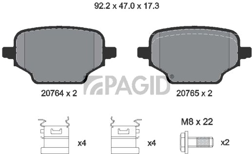 PAGID T3166N Bremseklosser