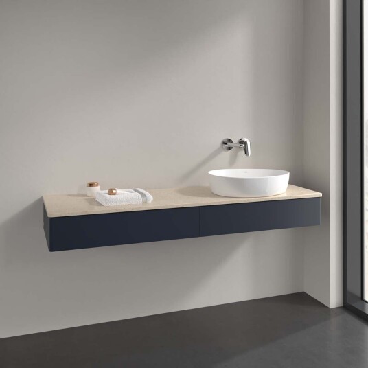 Villeroy & Boch  Antao Servantskap med 2 skuffer 160x50x19 cm u/lys Blå Matt/Crème
