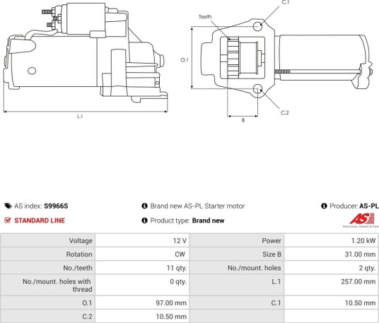 AS-PL S9966S Starter