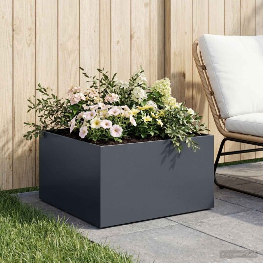 vidaXL Hageblomsterpotte Antrasitt 60 x 60 x 30 cm Kaldvalsestål