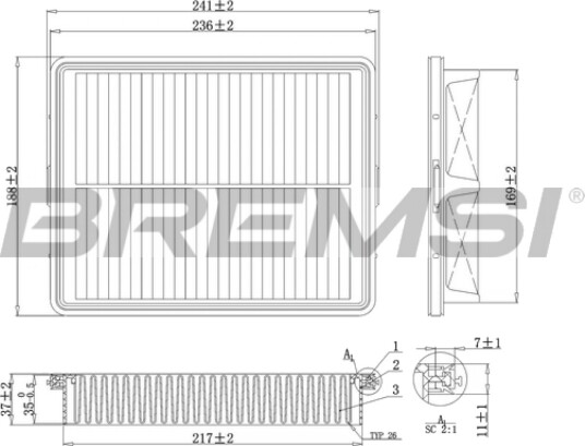 Luftfilter BREMSI FA1090 Luftfilter BREMSI FA1090