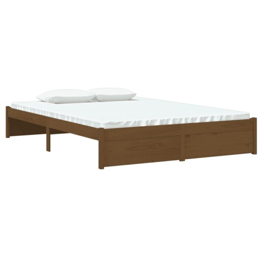 vidaXL Sengeramme honningbrun heltre 140x190 cm