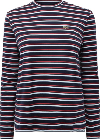 Lacoste Basic Striped Long Sleeve T Shirt Navy 34 Lacoste Basic Striped Long Sleeve T Shirt Navy 34