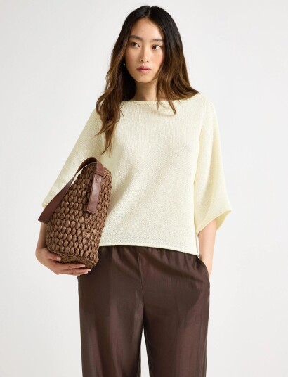 Lindex Knitted Jumper Cream XXL Lindex Knitted Jumper Cream XXL