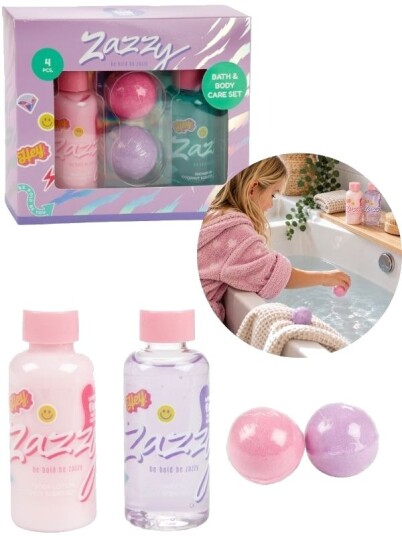 Zazzy Badesett Med 2 Badebomber 4 Deler Zazzy Badesett Med 2 Badebomber 4 Deler