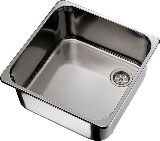 Stålvask Firkantet - 360 x 360 mm - 330 x 340 mm - 150 mm - Høyglans