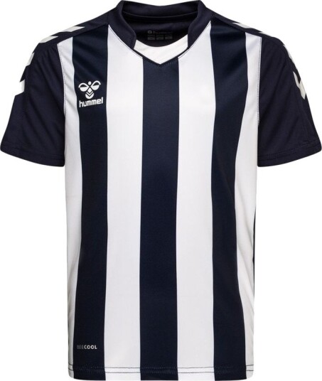 Hummel Spillerdrakt Core Striped   Marine/hvit Barn størrelse 128 cm