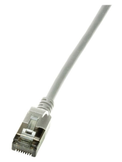 Logilink Ultraflex Slimline Koblingskabel Rj-45 Hann Til Rj-45 Hann 5 M 3.8 Mm Shielded Pimf Cat 6A Med Støvel Halogenfri Formstøpt Grå Ral 7035